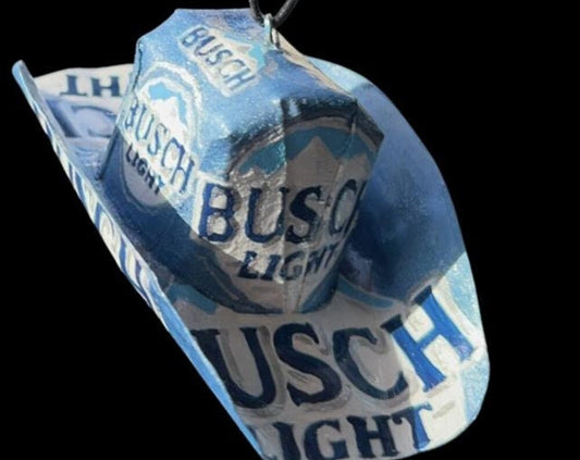 Busch Light Mini Cowboy Hat Rearview Mirror Car Charm